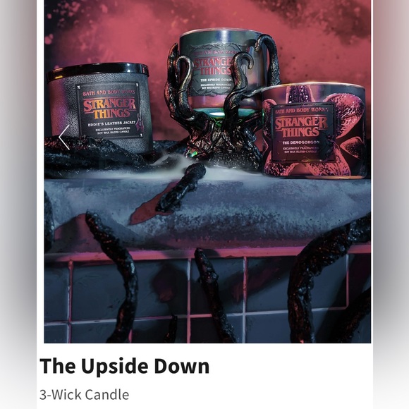 NIB B&BW x Stranger Things “The Upside Down” 3-Wick Candle w Metal Lid. - Picture 3 of 5